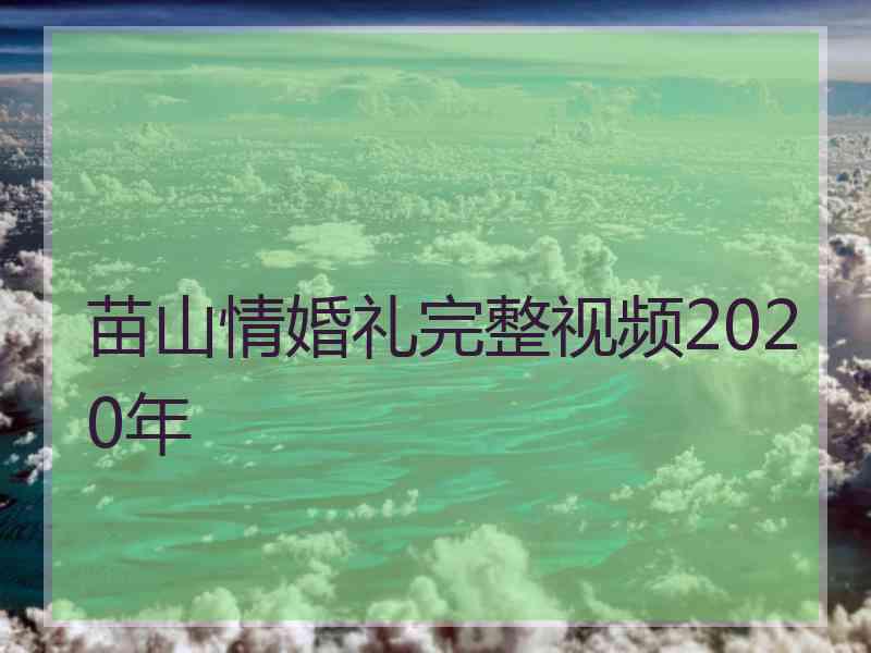 苗山情婚礼完整视频2020年