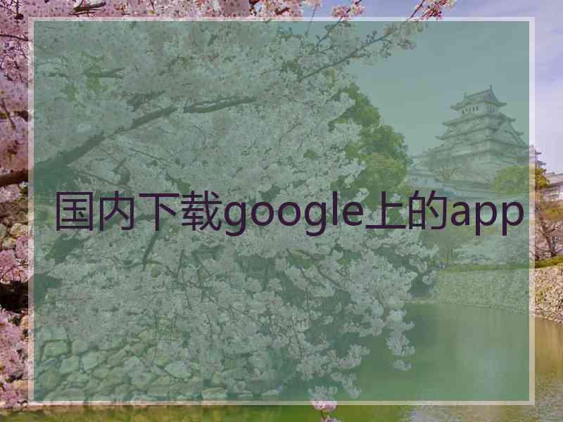 国内下载google上的app