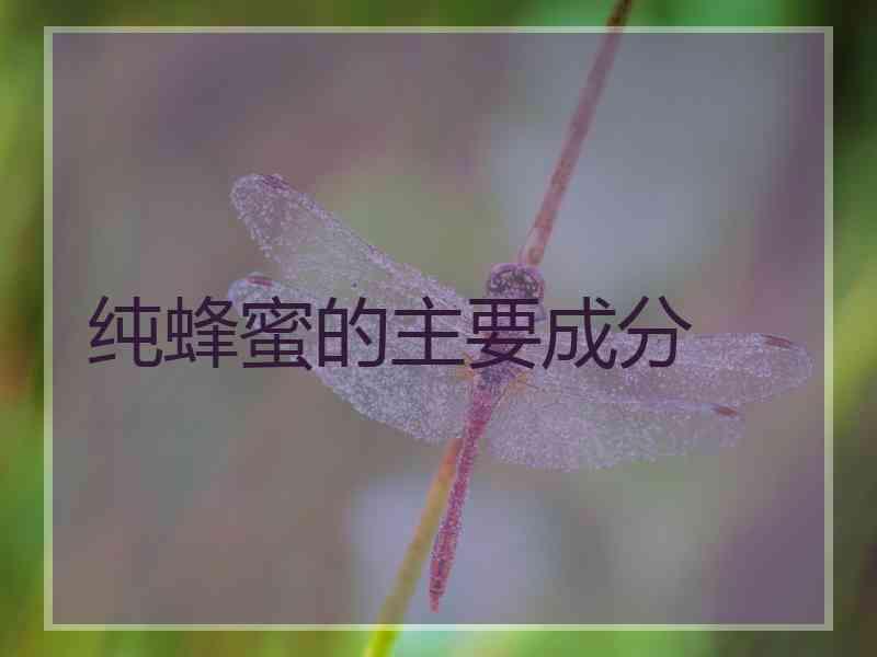 纯蜂蜜的主要成分