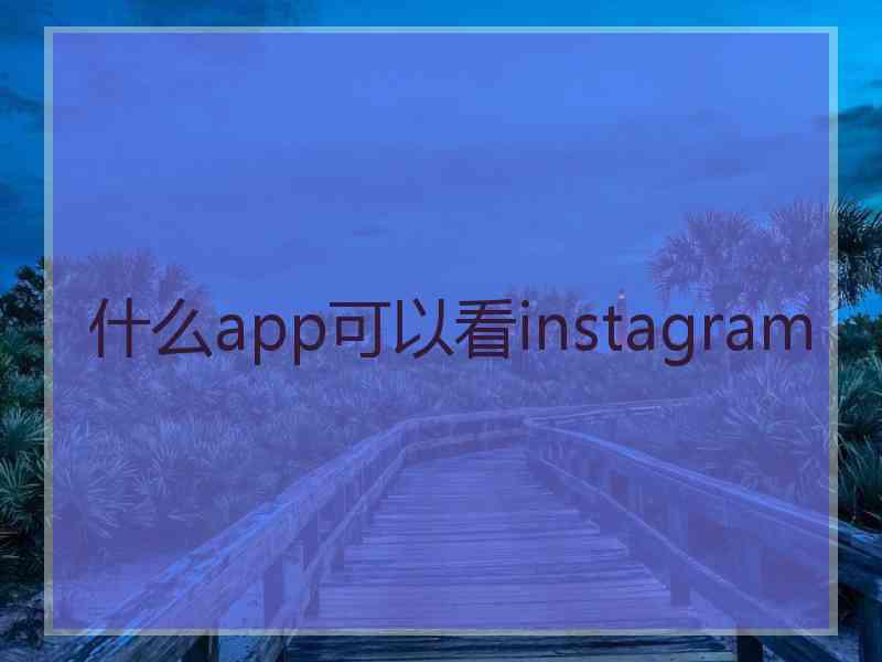 什么app可以看instagram