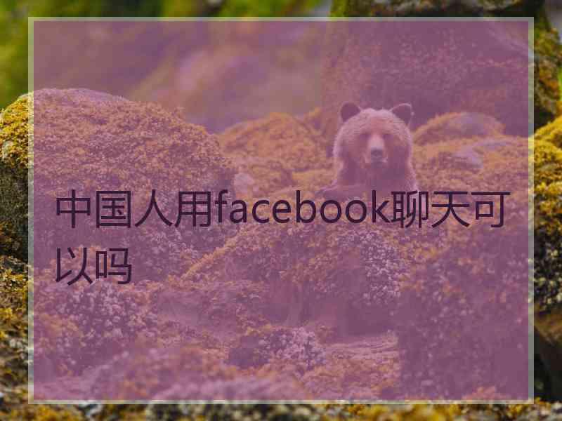 中国人用facebook聊天可以吗