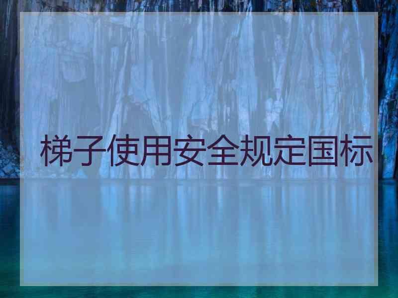 梯子使用安全规定国标