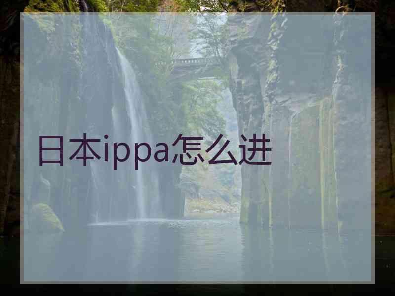 日本ippa怎么进