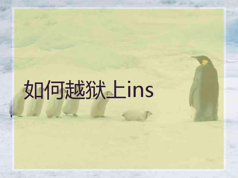 如何越狱上ins