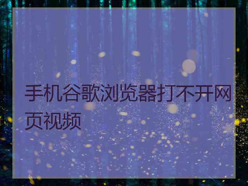 手机谷歌浏览器打不开网页视频