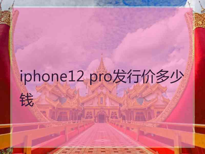 iphone12 pro发行价多少钱