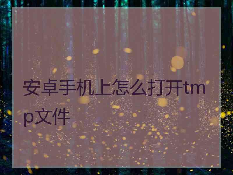 安卓手机上怎么打开tmp文件