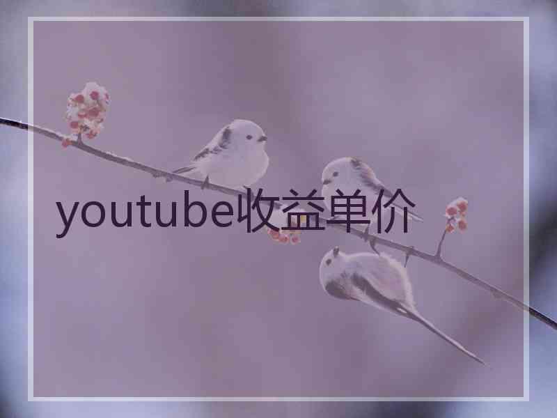 youtube收益单价