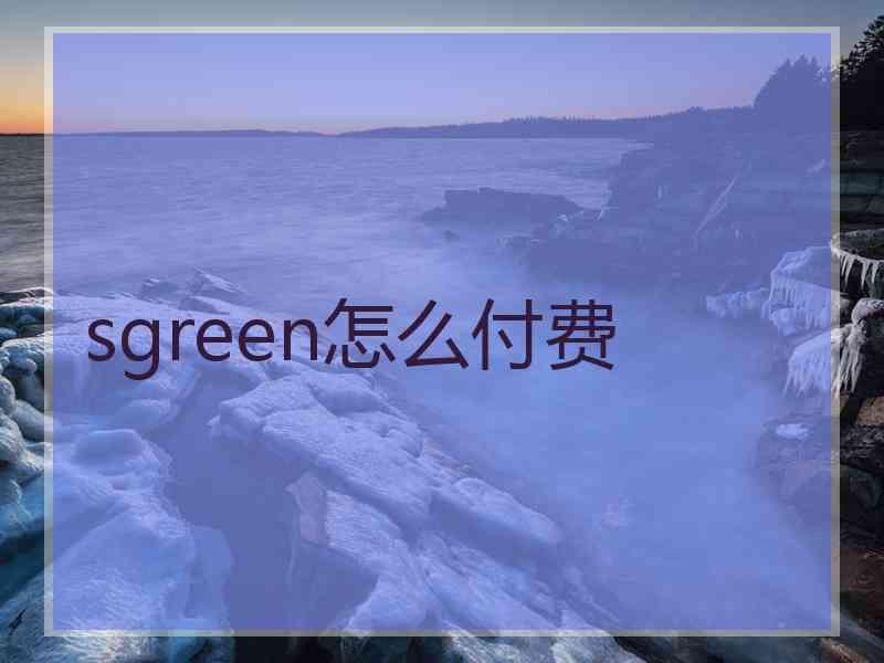 sgreen怎么付费