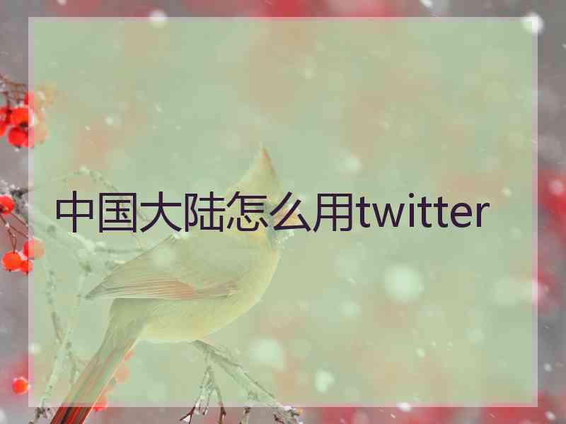 中国大陆怎么用twitter