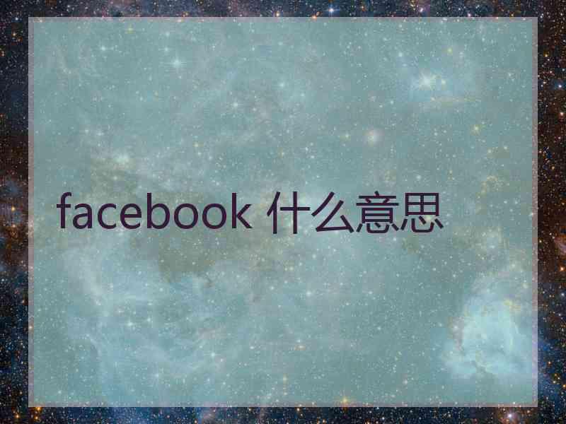 facebook 什么意思