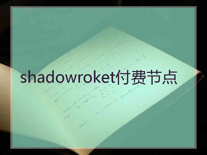 shadowroket付费节点