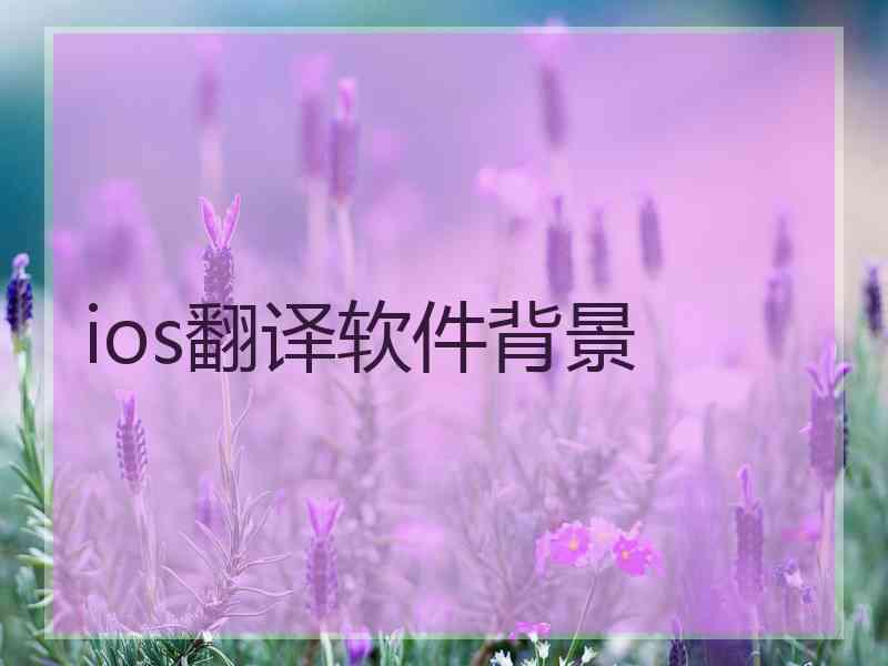 ios翻译软件背景