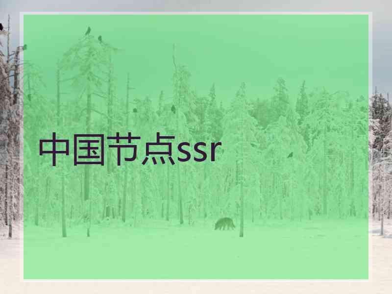 中国节点ssr