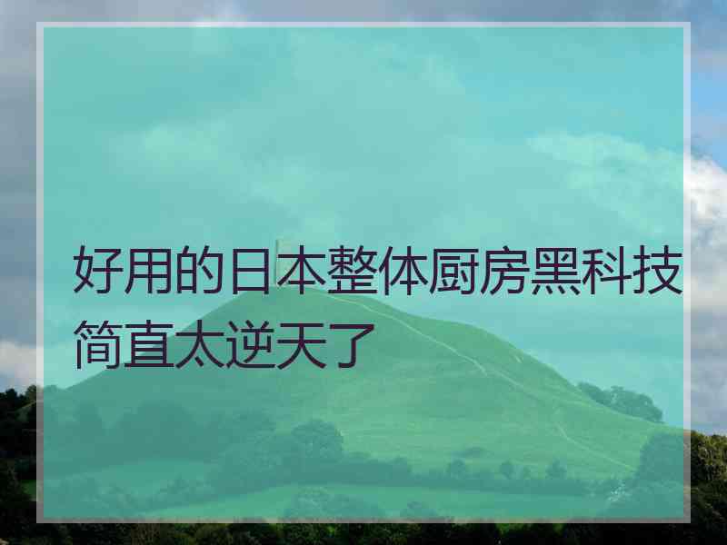 好用的日本整体厨房黑科技简直太逆天了