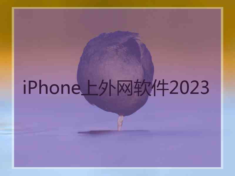 iPhone上外网软件2023