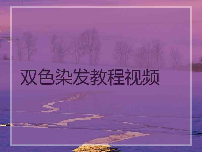 双色染发教程视频