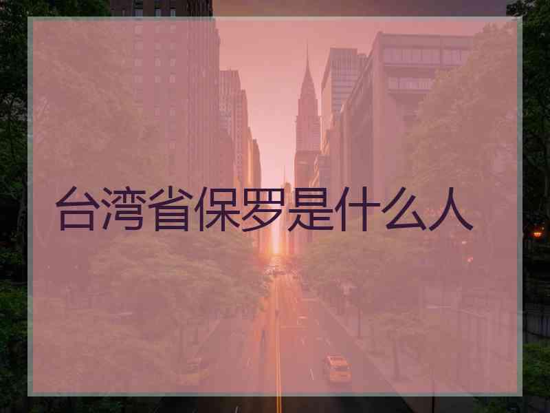 台湾省保罗是什么人