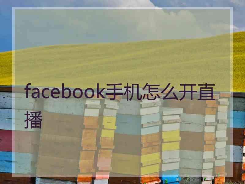 facebook手机怎么开直播