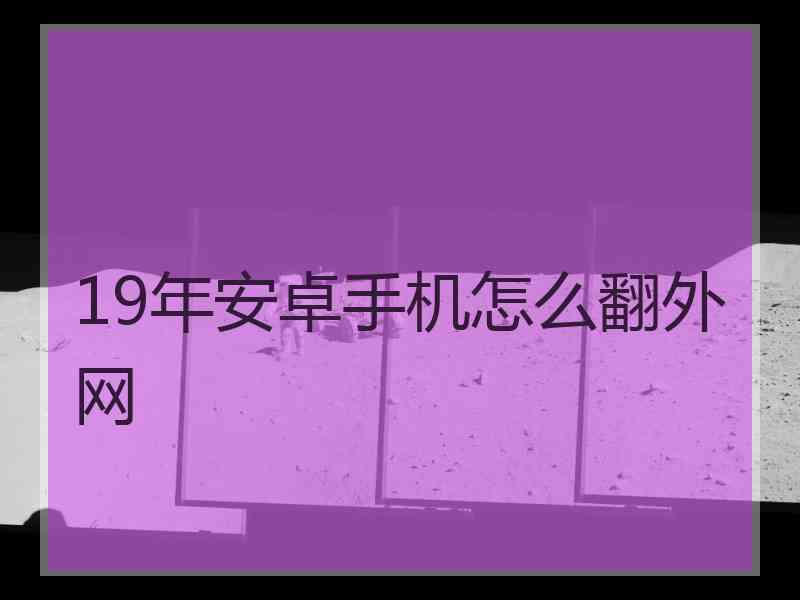 19年安卓手机怎么翻外网