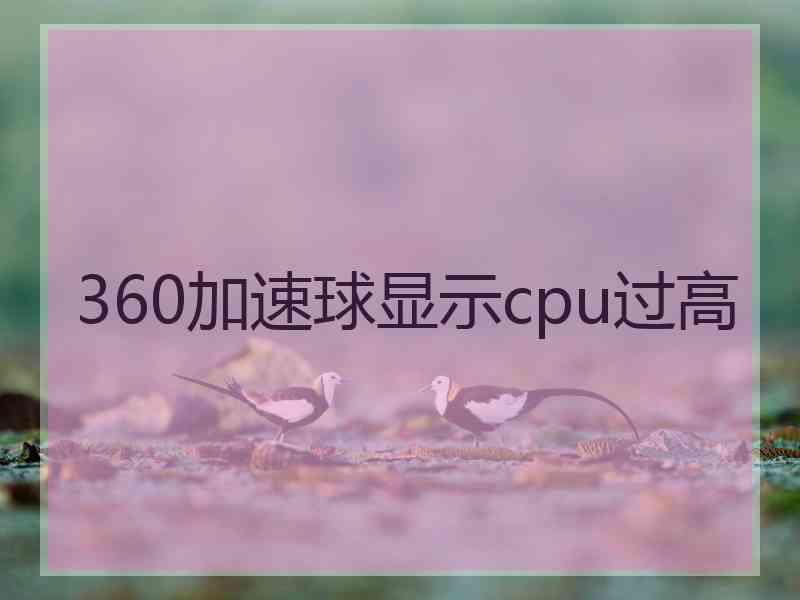 360加速球显示cpu过高