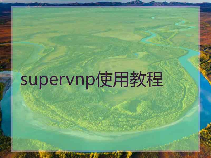 supervnp使用教程