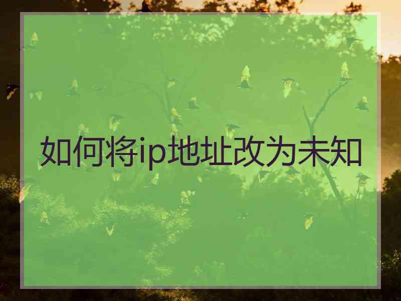 如何将ip地址改为未知