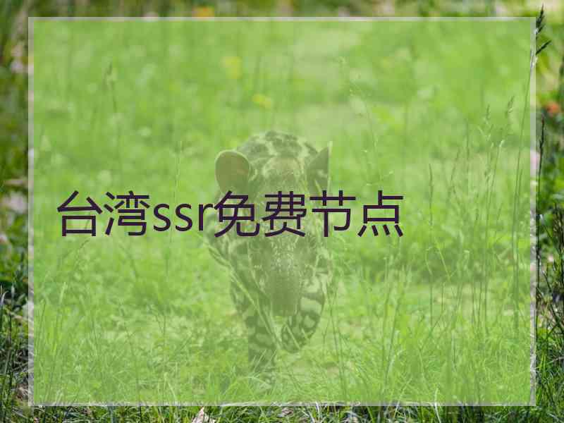 台湾ssr免费节点