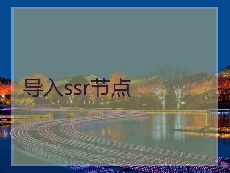 导入ssr节点