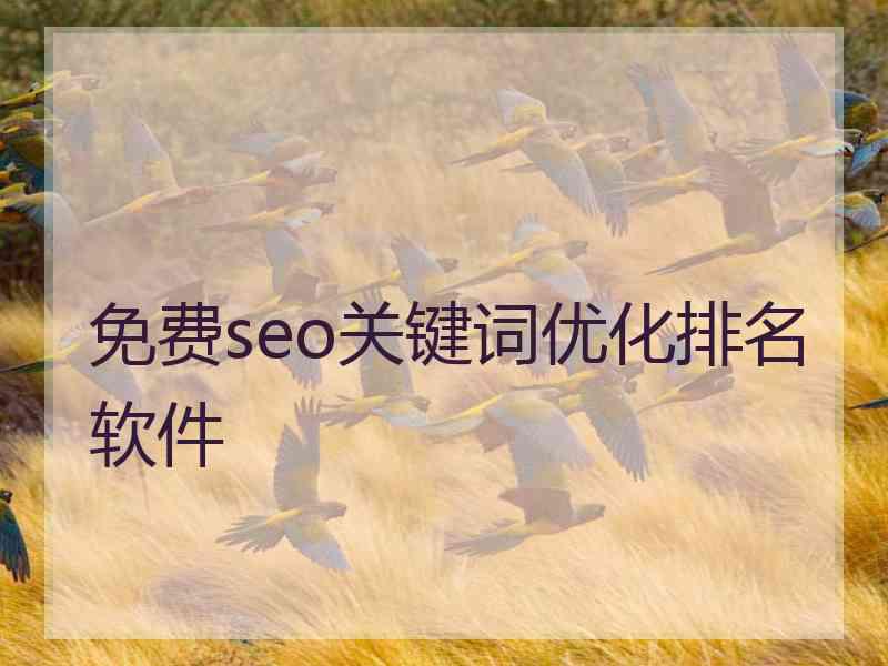 免费seo关键词优化排名软件