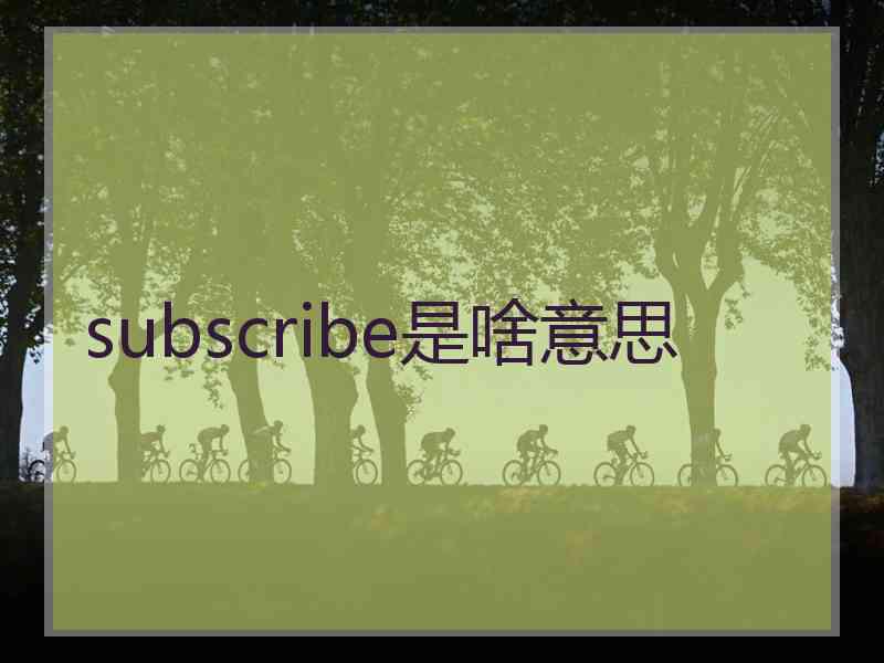 subscribe是啥意思