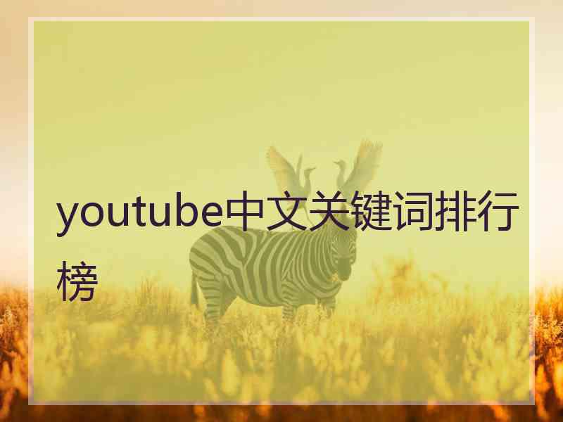 youtube中文关键词排行榜