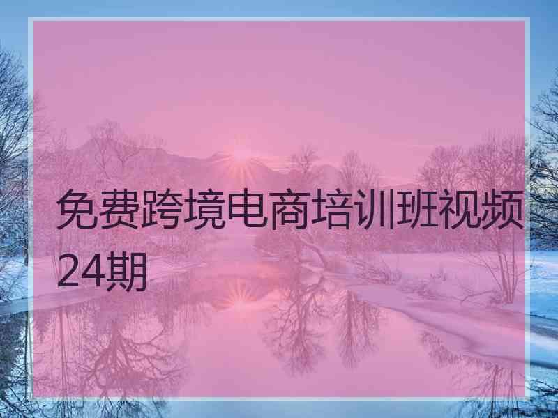 免费跨境电商培训班视频24期