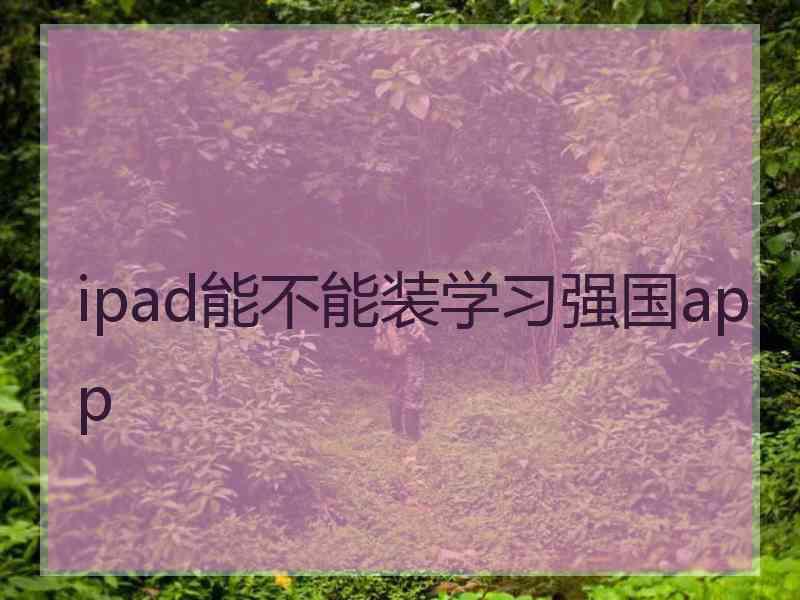 ipad能不能装学习强国app