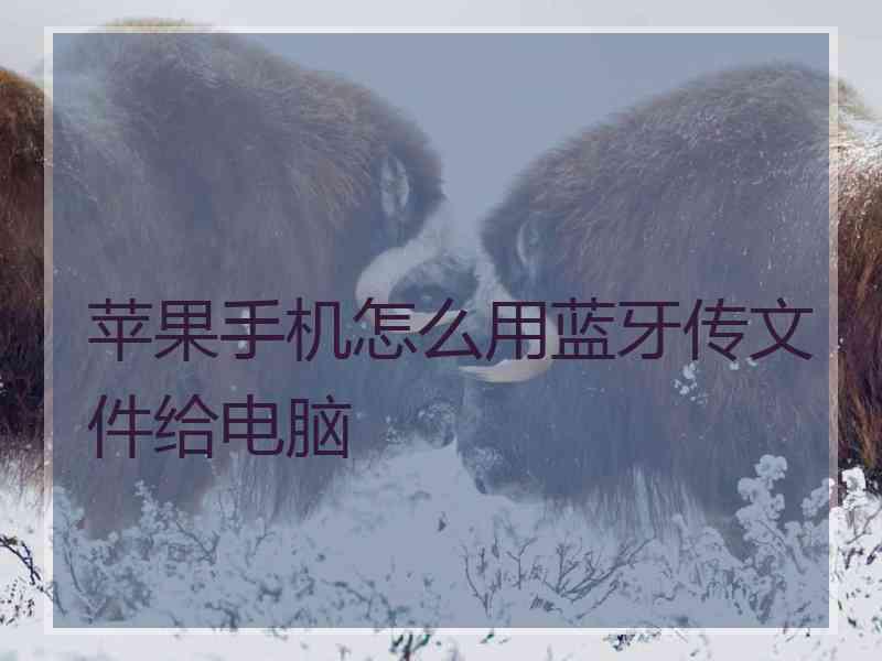 苹果手机怎么用蓝牙传文件给电脑