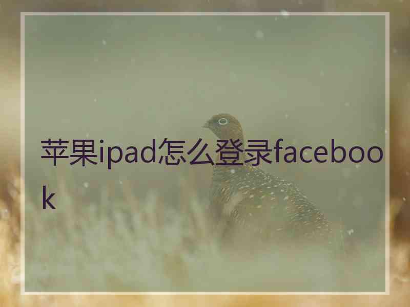 苹果ipad怎么登录facebook