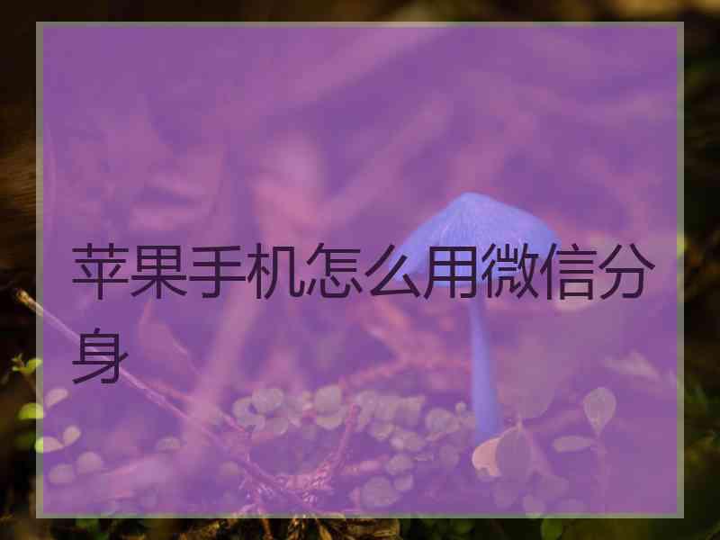 苹果手机怎么用微信分身