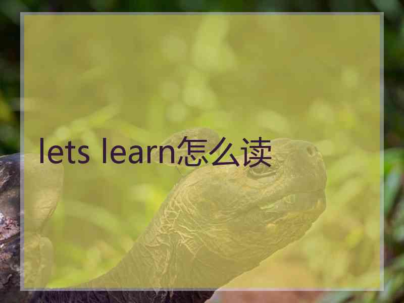 lets learn怎么读