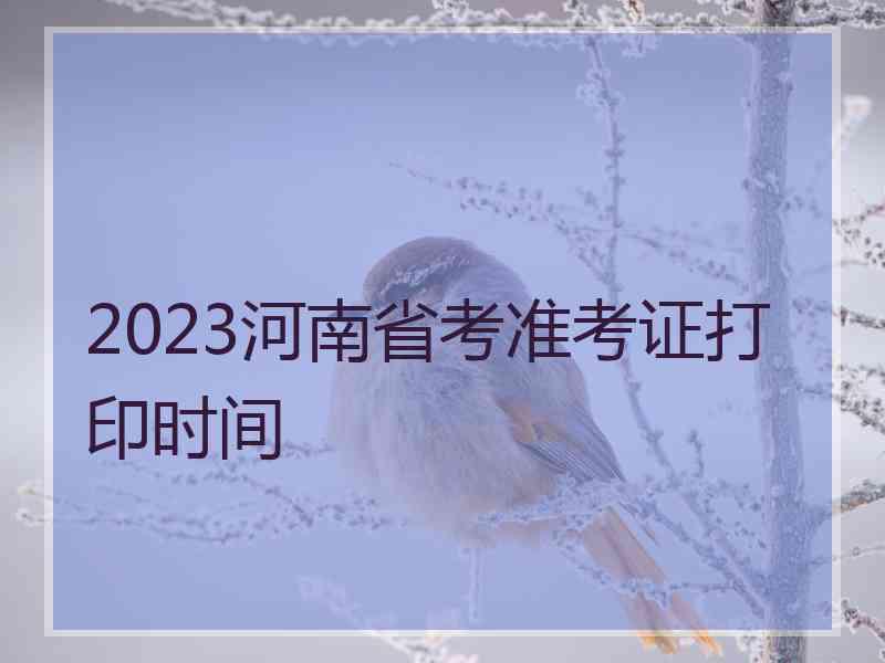 2023河南省考准考证打印时间