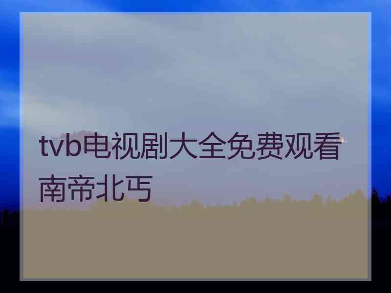 tvb电视剧大全免费观看南帝北丐