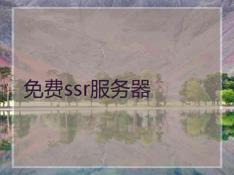 免费ssr服务器