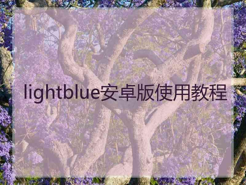 lightblue安卓版使用教程