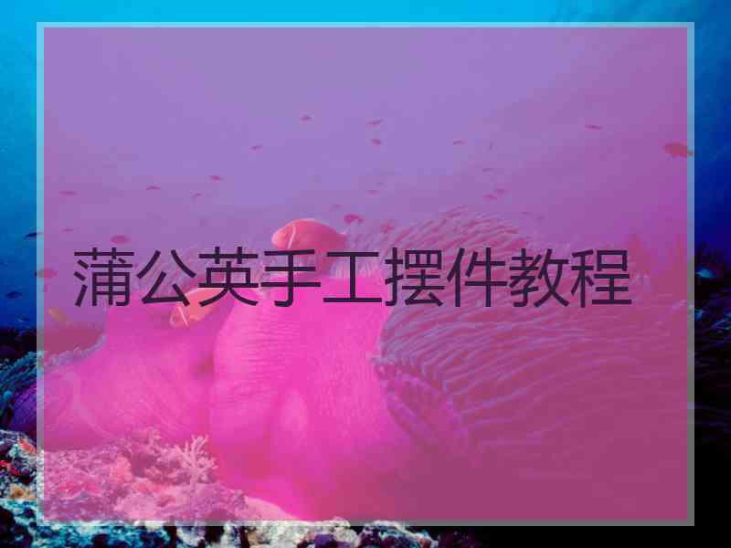 蒲公英手工摆件教程