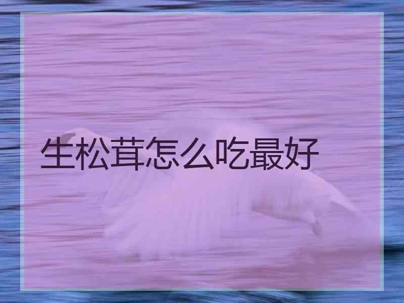 生松茸怎么吃最好