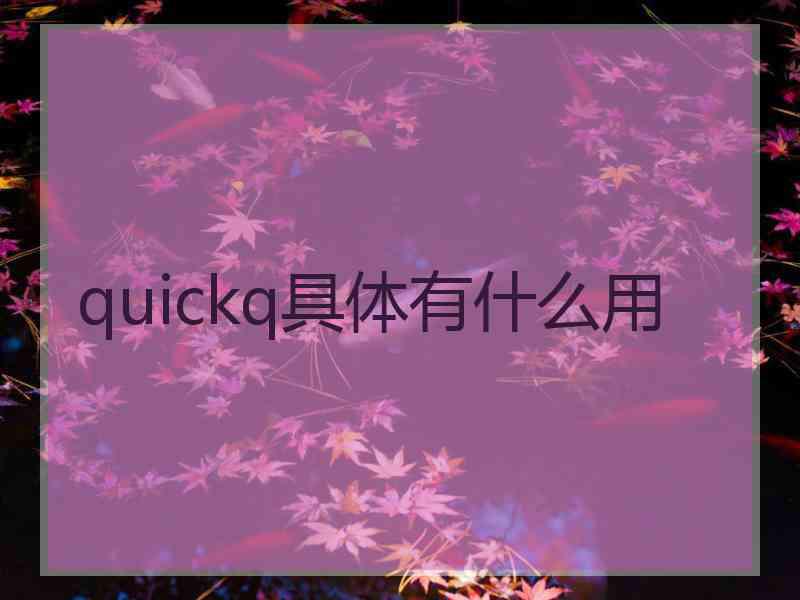 quickq具体有什么用