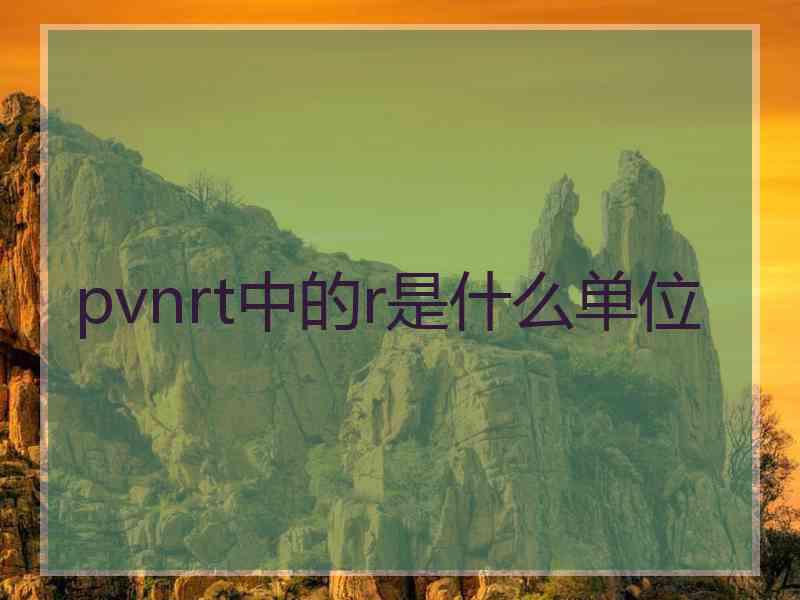 pvnrt中的r是什么单位