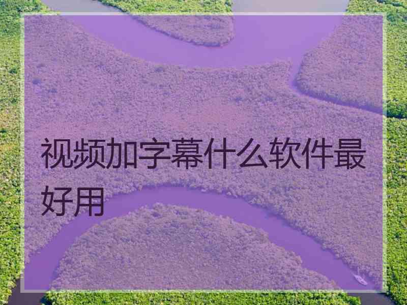 视频加字幕什么软件最好用