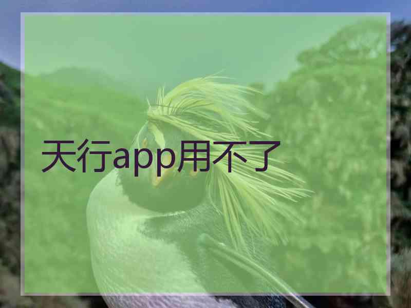 天行app用不了