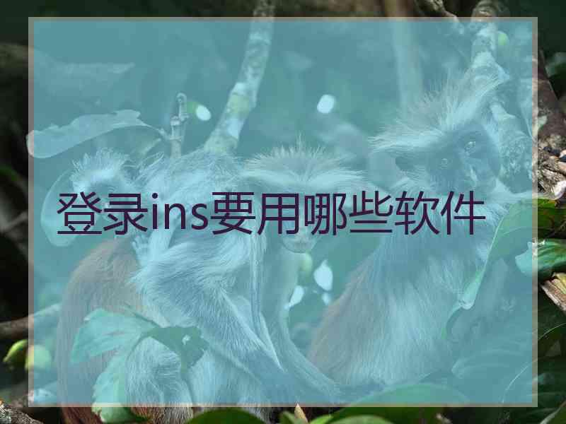 登录ins要用哪些软件