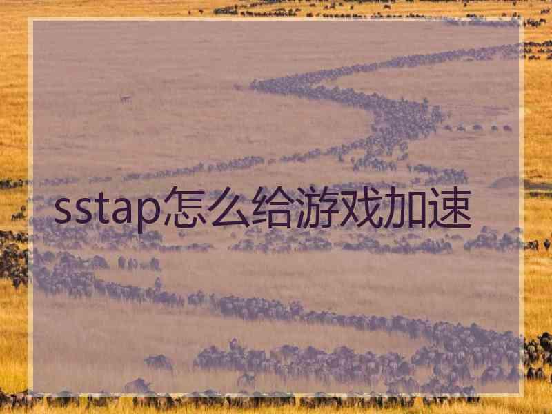 sstap怎么给游戏加速